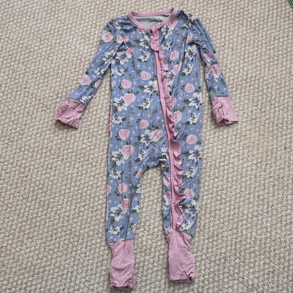 Floral Footie with Ruffles